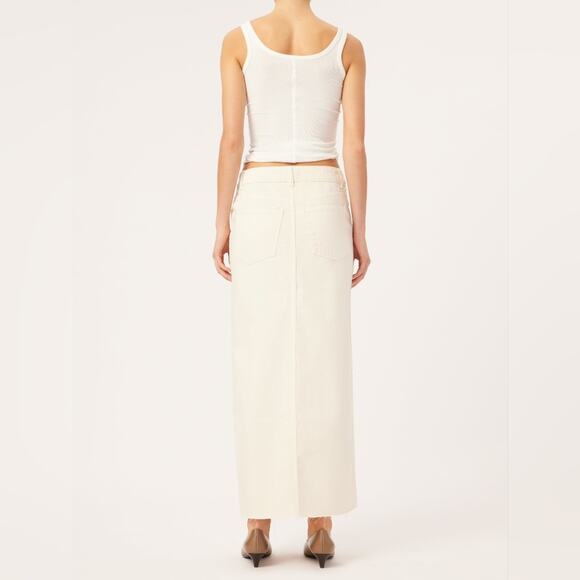 Rtr DL1961 Asra Low Rise Denim Maxi Skirt sz30 (10) High Front Slit Hem Solid - Picture 2 of 15